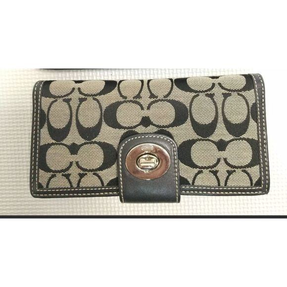 Coach Logo Bifold Wallet with Checkbook. - Picture 1 of 10